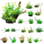 Aquarium Landscaping Decoration Artificial Wood and Plants Fish Tank Ornament - CM3901-Green
