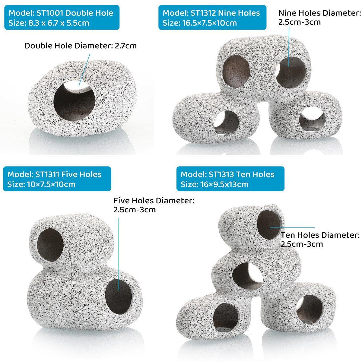 Clay Pot Aquarium Decoration Shrimp House Cichlid Breeding Tank Fish Nest - Five Holes