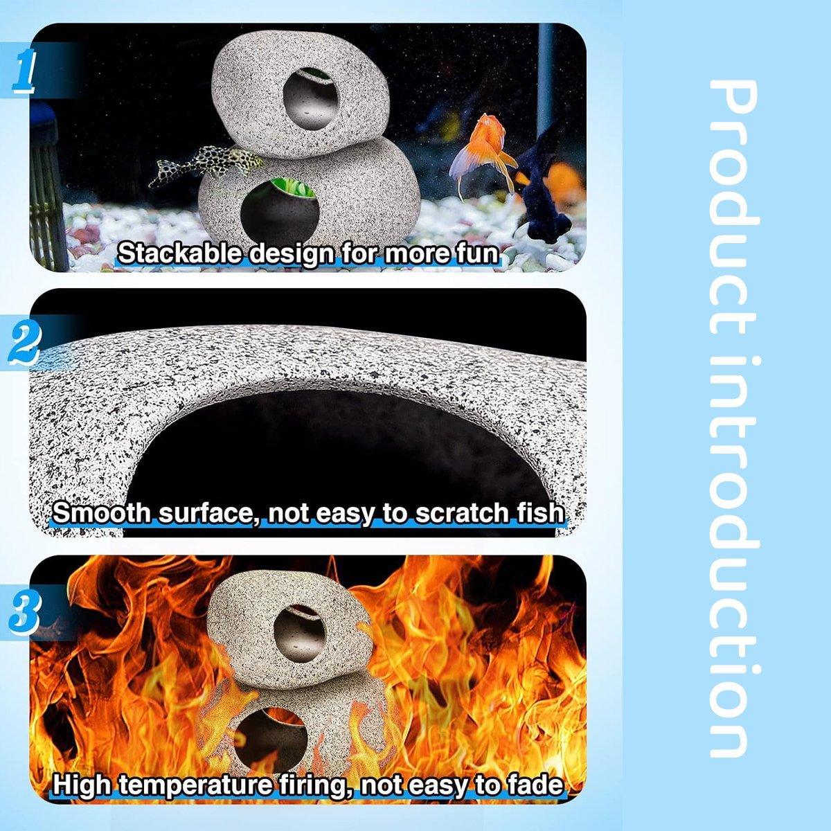 Clay Pot Aquarium Decoration Shrimp House Cichlid Breeding Tank Fish Nest - Ten Holes