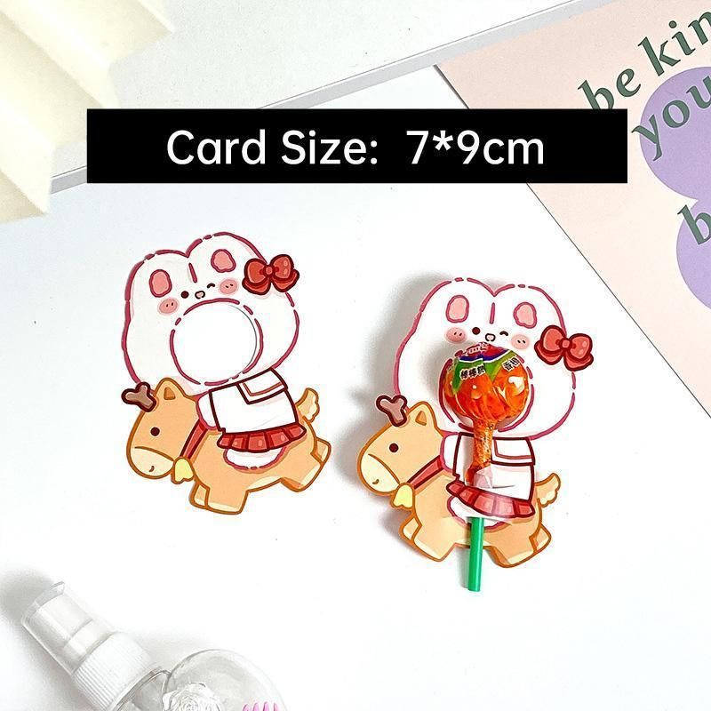 180pcs Cartoon Pattern Children's Lollipop Decorative Paper Cards Party Favors