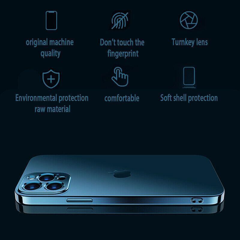 Purple For iPhone 13 12 11 Pro Max Case Thin Matte Ultra Slim Shockproof Clear Cover - iPhone 13