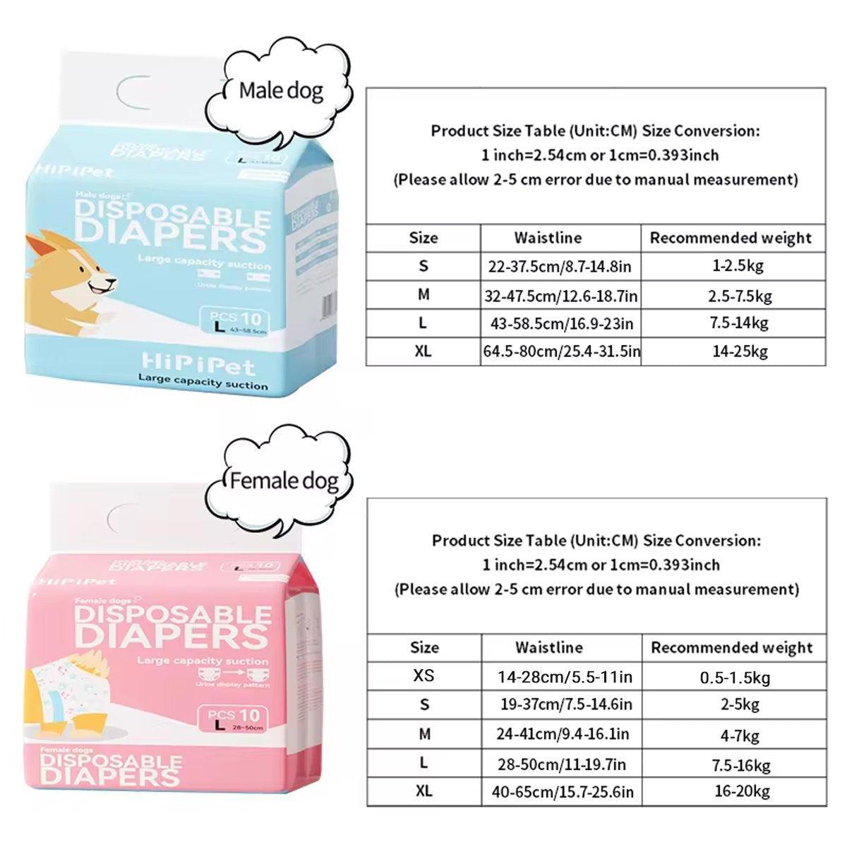 Dog Physiological Pants Pet Diaper Underwear for Hygiene and Incontinence Management - Female - XL