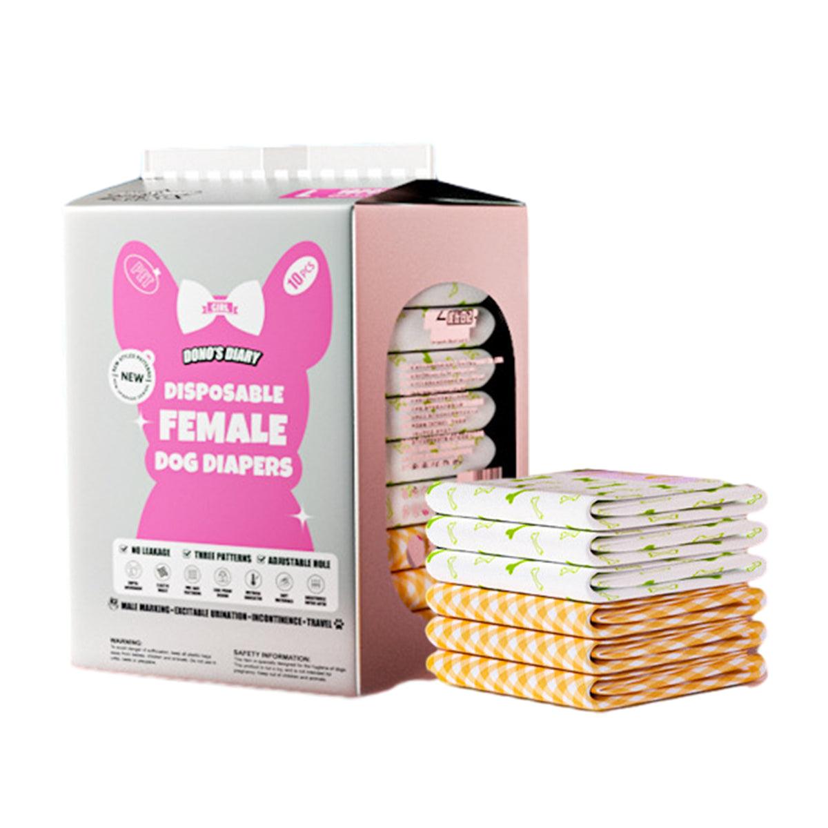 Disposable Female Dog Diapers Leakproof Breathable with Colour Indicator - L 34-54cm