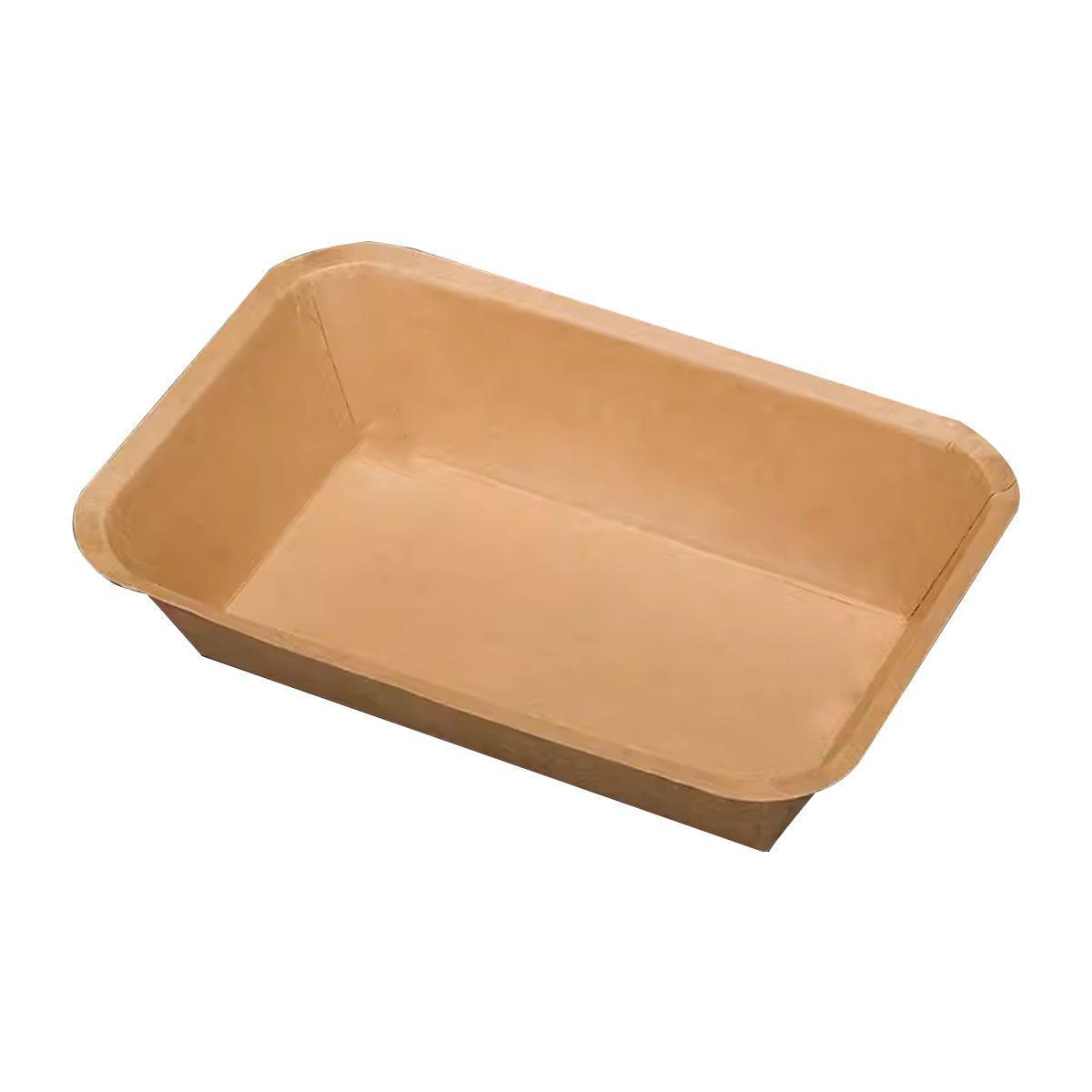 100pcs Eco-friendlyKraft Paper  Trays for Fries Snacks Greaseproof Hot Dog Trays - 6#400ml