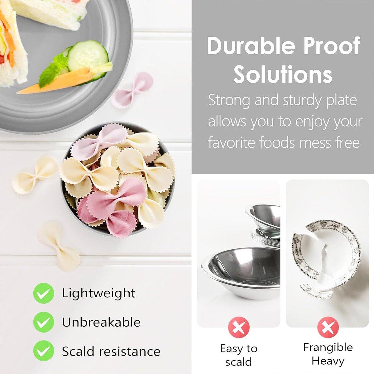 16pcs Wheat Straw Plates Bowls Cups Set Outdoor Tableware Set