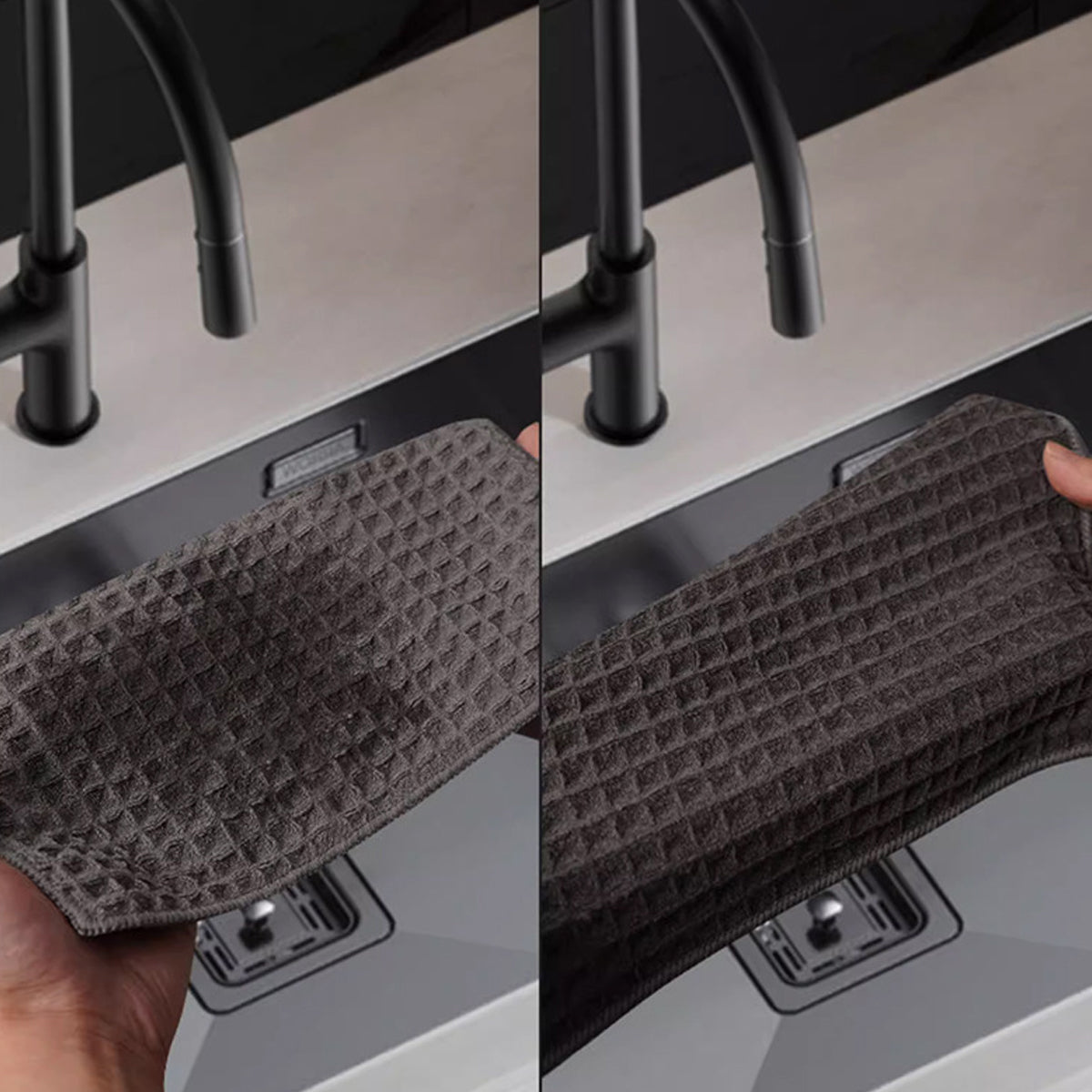 5PCS Waffle Cleaning Cloth Coffee Machine Bar Towel Dish Rag Absorbent - Coffee