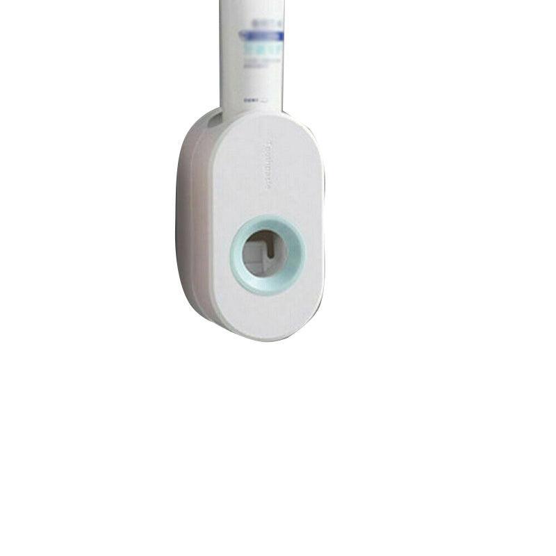 Automatic Toothpaste Dispenser Bathroom Wall-Mounted Rack Toothbrush Holder - Dark Blue