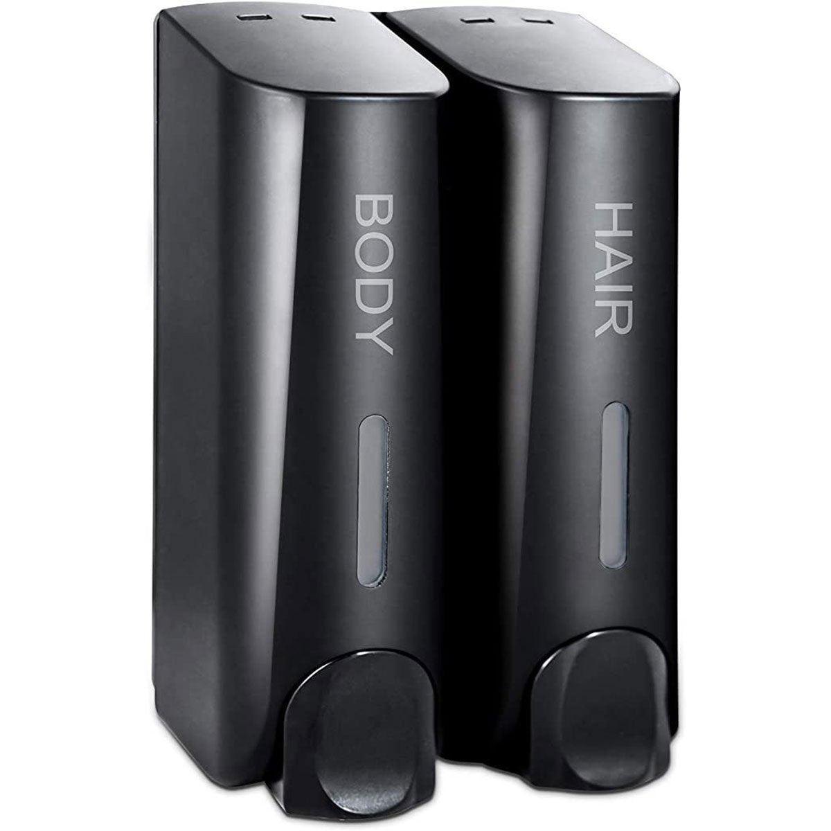 Hotel Wall Mounted Soap Dispenser Bathroom Shampoo Shower Gel Hand Soap Box - White-Double