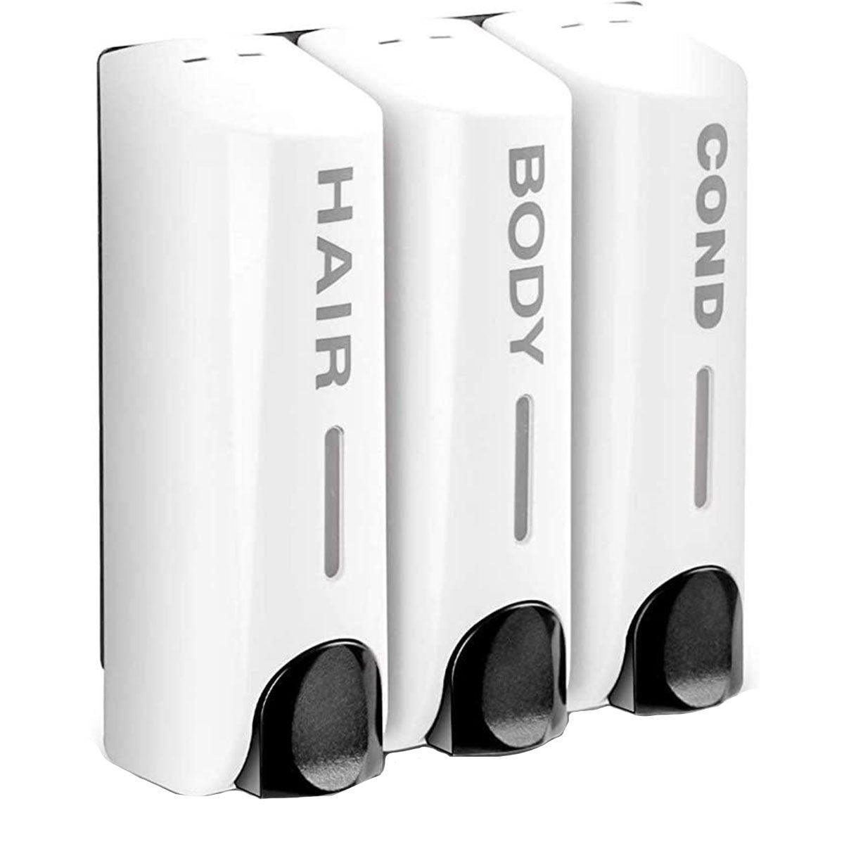 Hotel Wall Mounted Soap Dispenser Bathroom Shampoo Shower Gel Hand Soap Box - White-Single