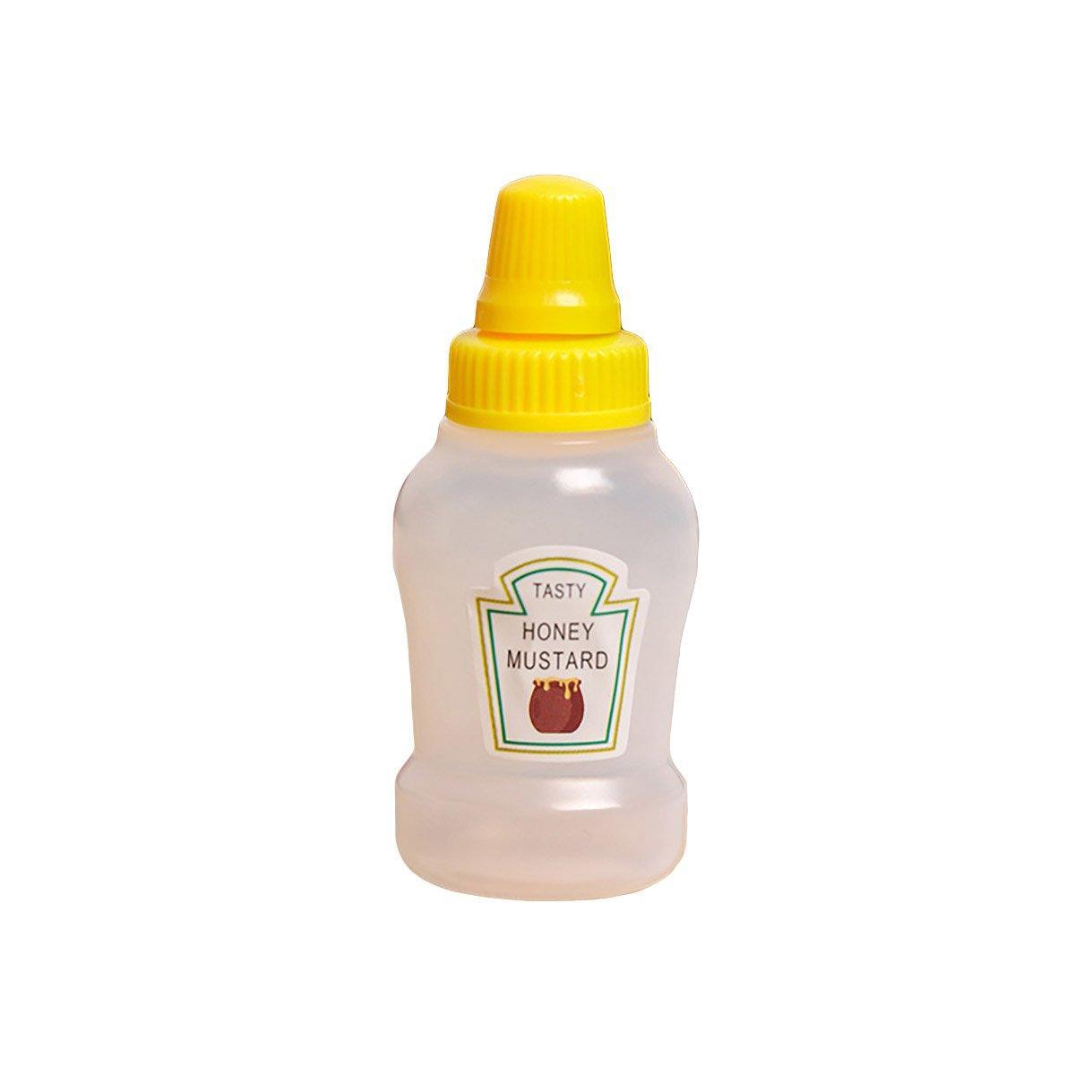 4pcs Mini Portable Sauce Box Condiment Dispensers for Picnic and Outdoor Use - Honey Mustard