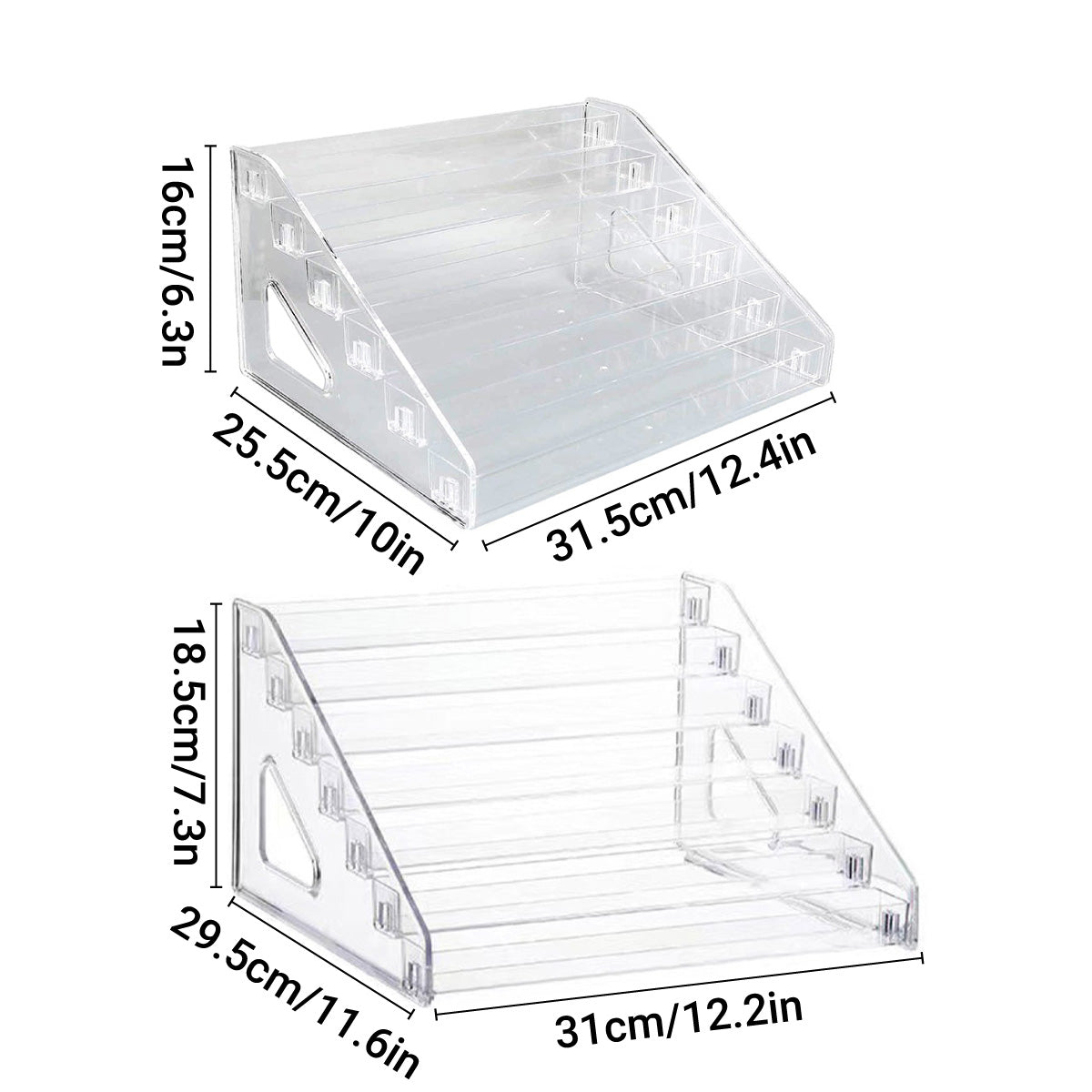 6/7 Layer Nail Polish Storage Box Multi Layer Clear Display Rack Organizer Stand - 6-Tier