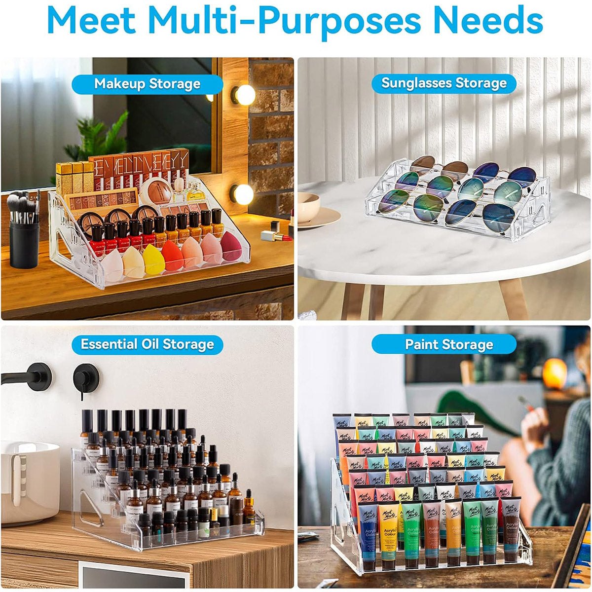 6/7 Layer Nail Polish Storage Box Multi Layer Clear Display Rack Organizer Stand - 6-Tier