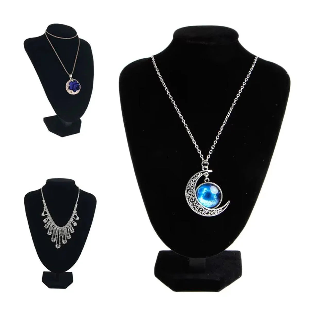 1-Piece Black Velvet Necklace Display Stand
