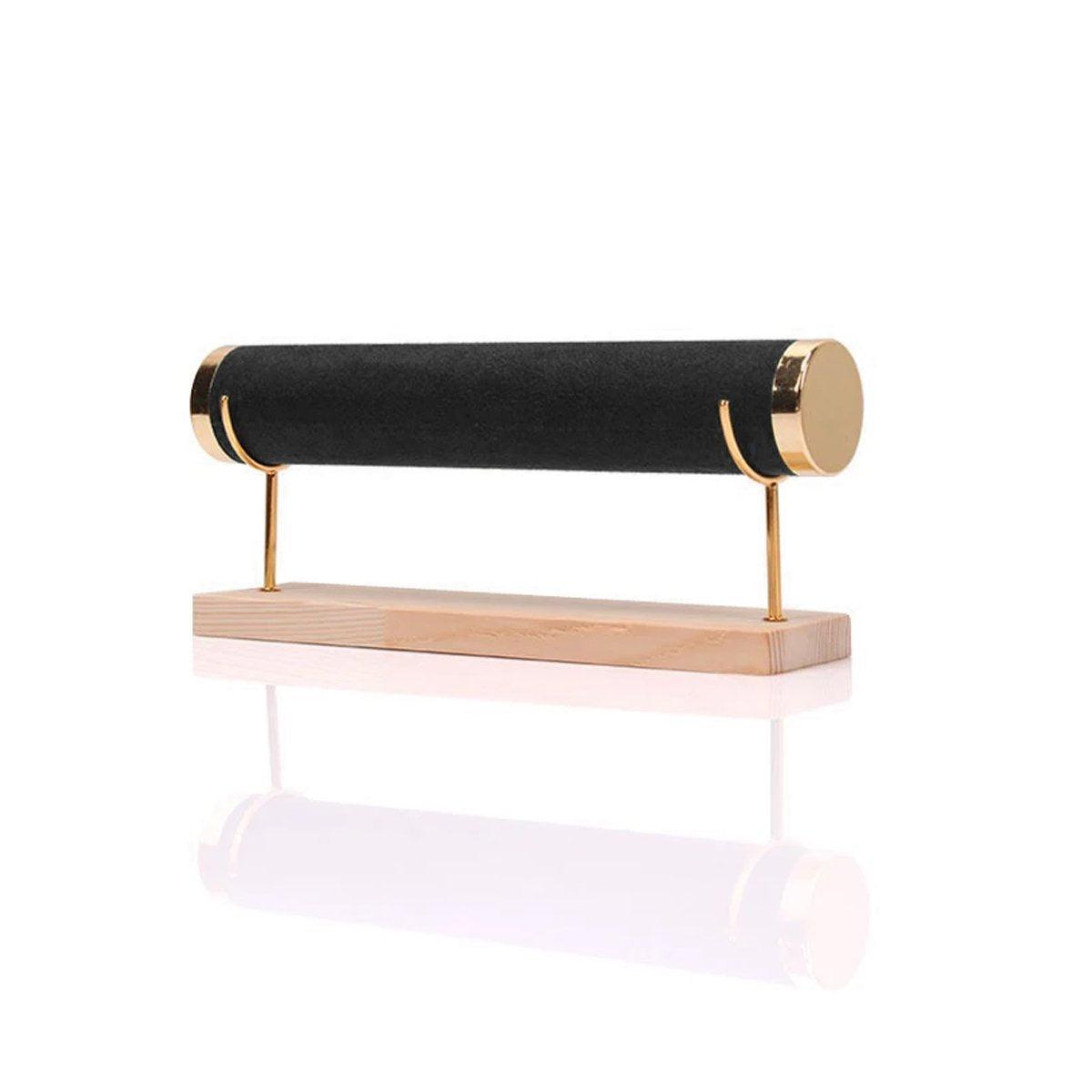 Wooden Bracelet Display Stand Single Tier Watch Bangle Holder Organizer Jewelry - Green