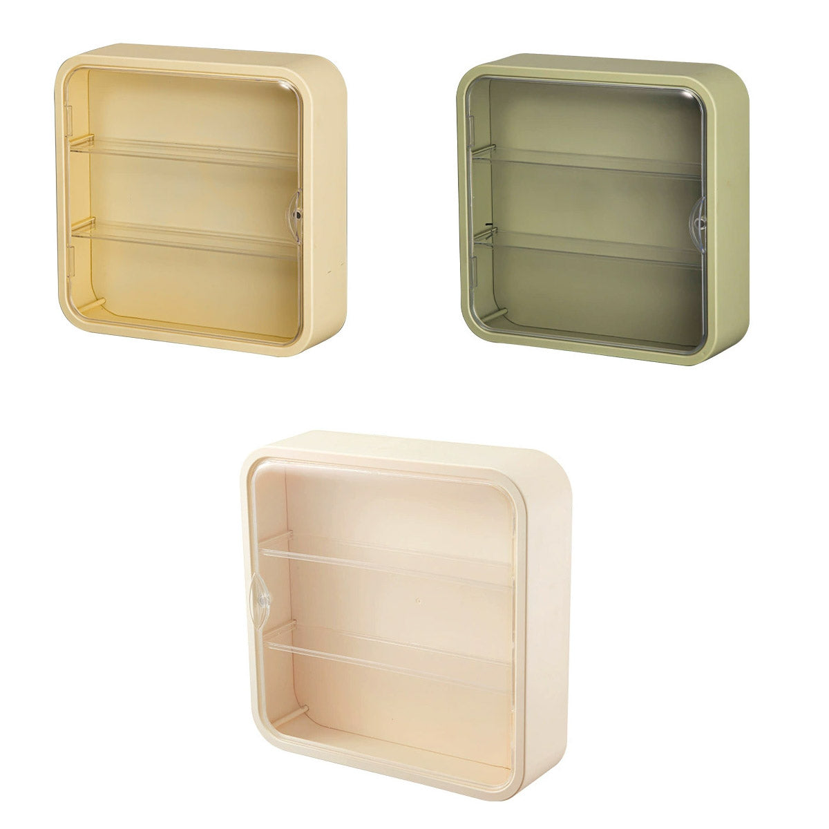 Wall Mounted Showcase Acrylic Figures Toys Display Case Dustproof Storage Box - Yellow