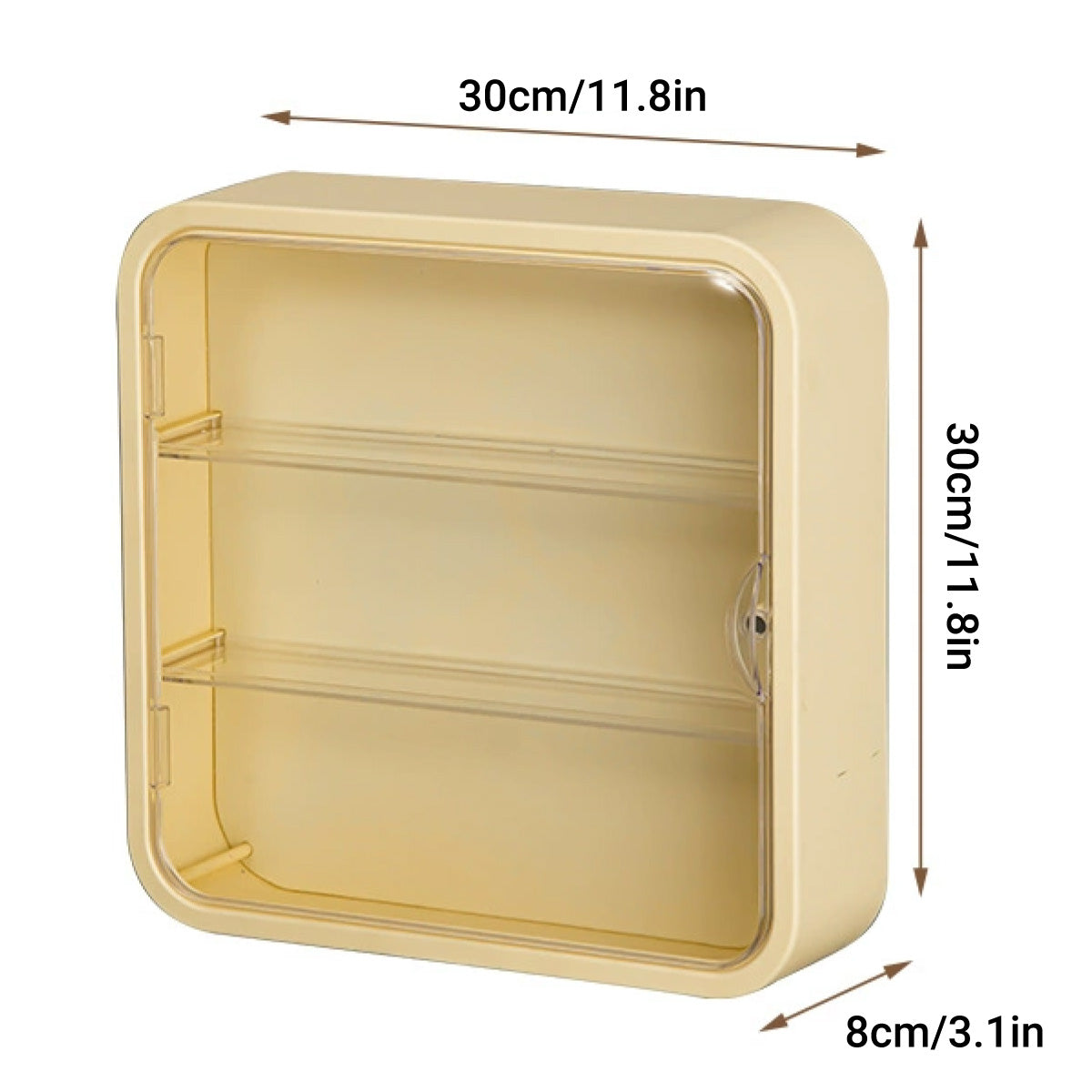 Wall Mounted Showcase Acrylic Figures Toys Display Case Dustproof Storage Box - Yellow