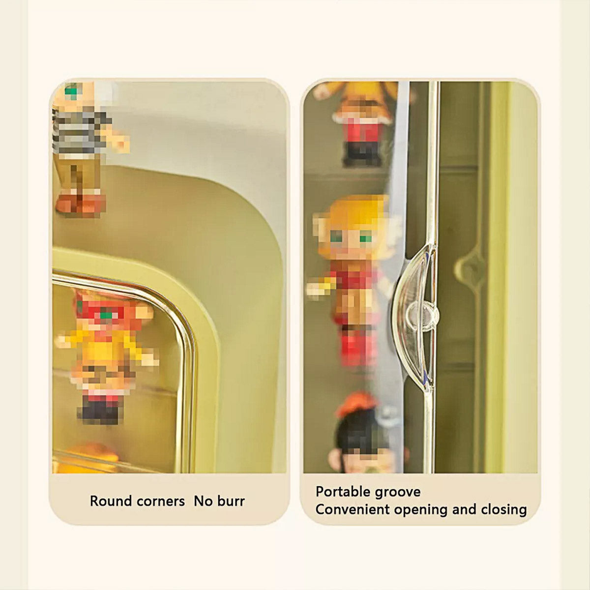 Wall Mounted Showcase Acrylic Figures Toys Display Case Dustproof Storage Box - Yellow