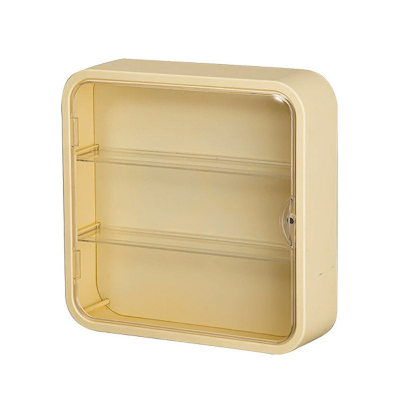 Wall Mounted Showcase Acrylic Figures Toys Display Case Dustproof Storage Box - Yellow