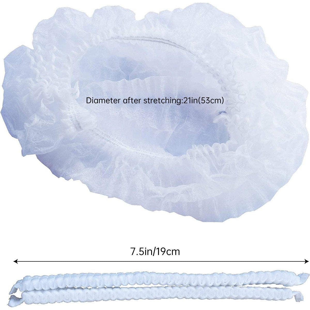 100pcs Disposable Non Woven Hairnet Caps for Food Service Kitchen Work Use