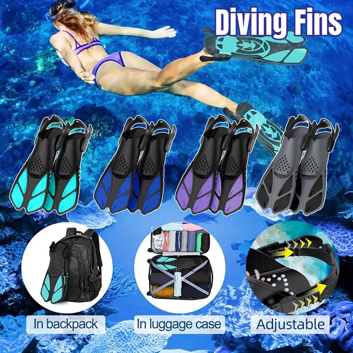 Adjustable Diving Flippers Swim Fins for Snorkeling Freestyle Training Gear - Purple-S/M