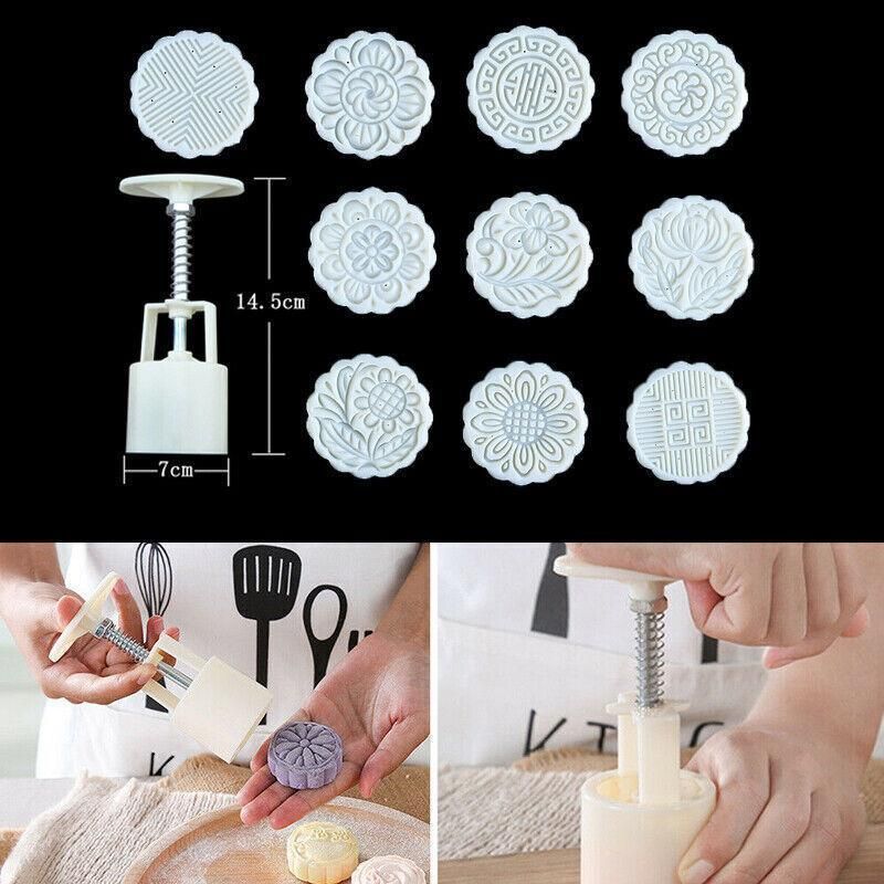 Mooncake Decor Cookies Round Pastry Moon Cake Diy Flower Stamps Mold Mould Au