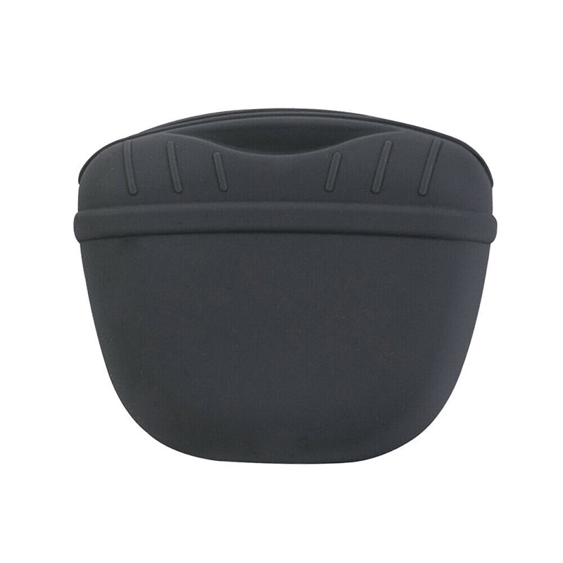 Pet Silicone Training Treat Bag Pouch With Clip Waist Pack Feed Dog - Grey