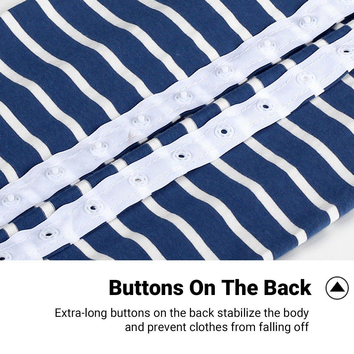 Dog Recovery Suit Anti-Lick Wound Protector Pet Clothing Post-Surgery Belly - Stripes-S