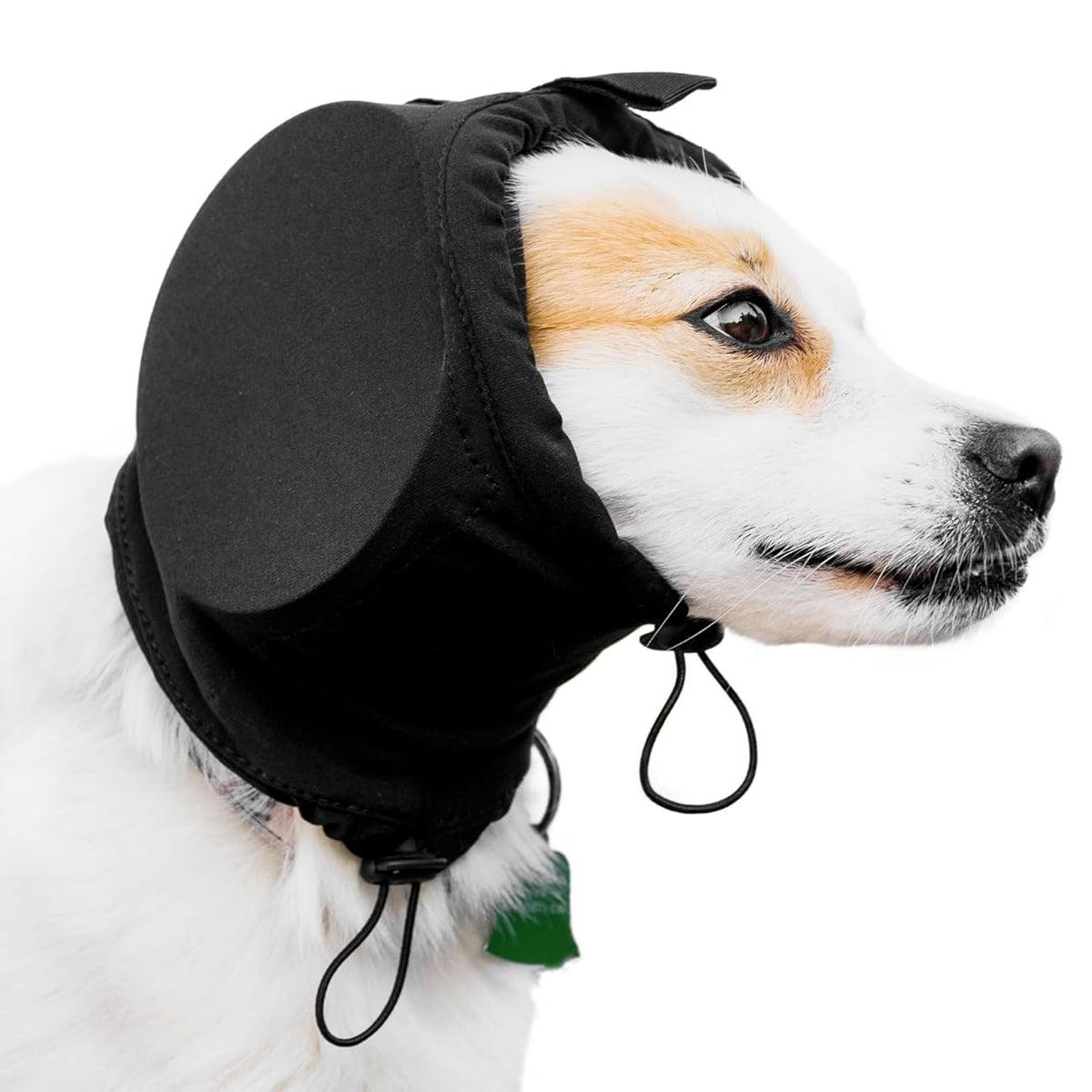 Black Adjustable Dog Ear Muffs Noise Reducing Pet Headwrap Protective Ear Cover - XL