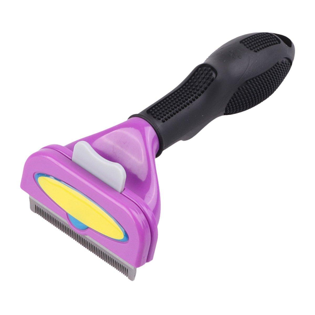 Pet Hair Removal Brush Deshedding Tool for Cats Dogs Grooming Comb Fur Remover - Yellow