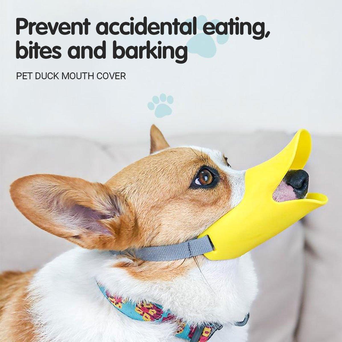 Comfortable Silicone Dog Muzzle Anti-Bite Soft Duck Muzzle Pet Training Supplies - M