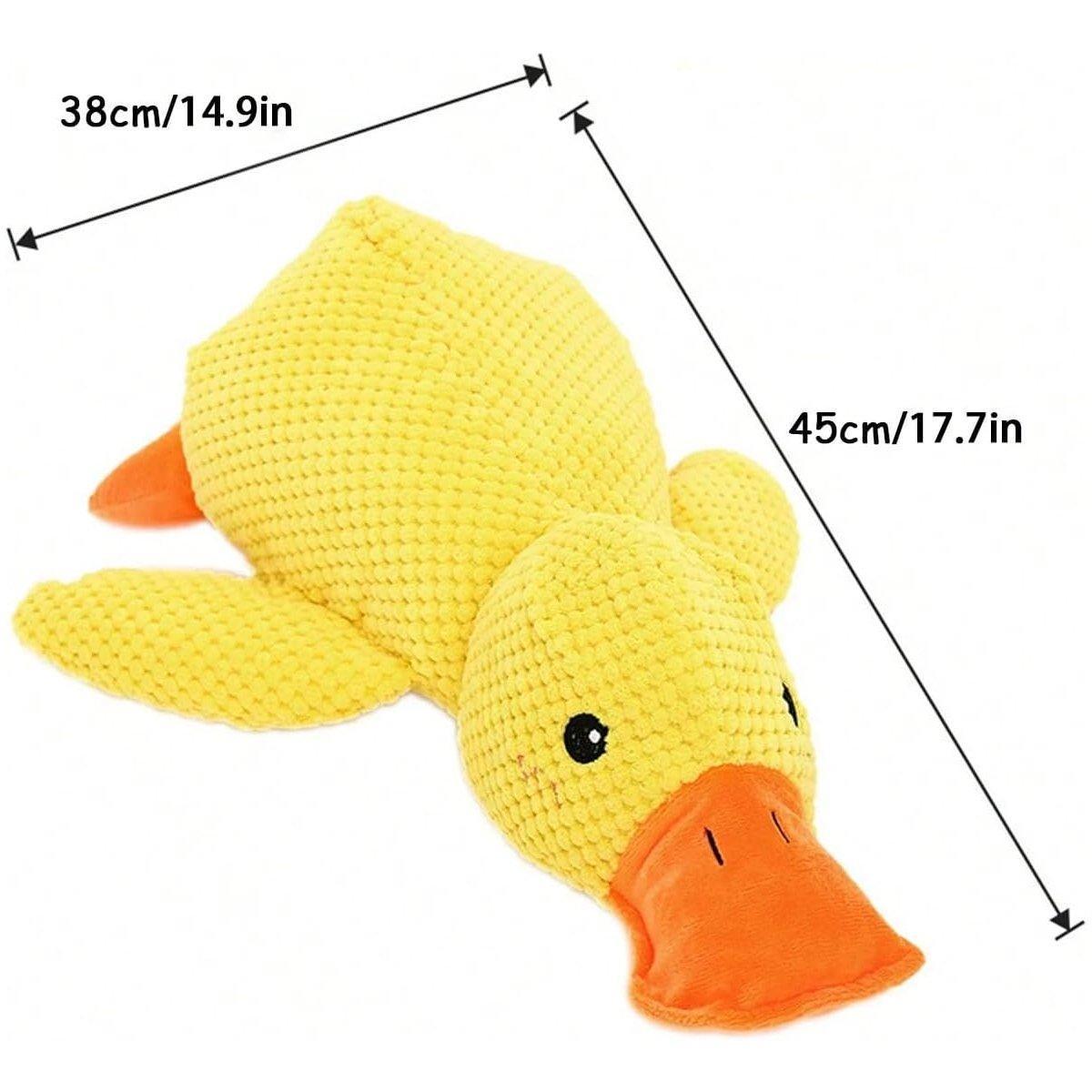 Plush Cartoon Duck Dog Toy Interactive Squeaky Pet Toy Durable Fun Chew Toy - Green