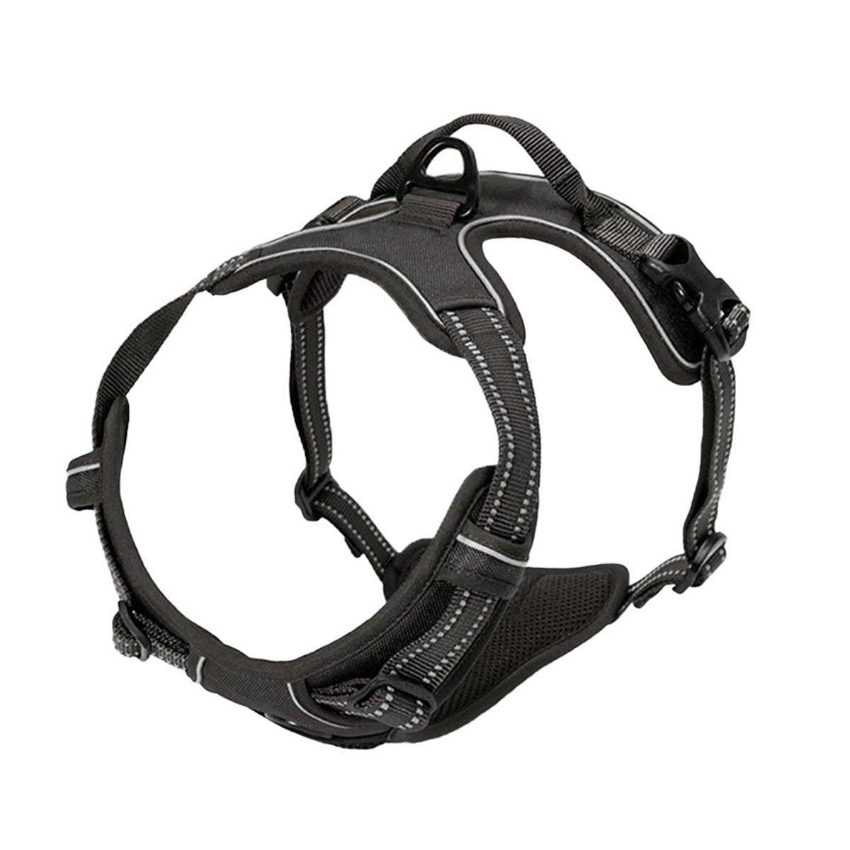 Adjustable No-Pull Dog Harness Vest S-XL Reflective Pet Training Outdoor Handle - Blue-M