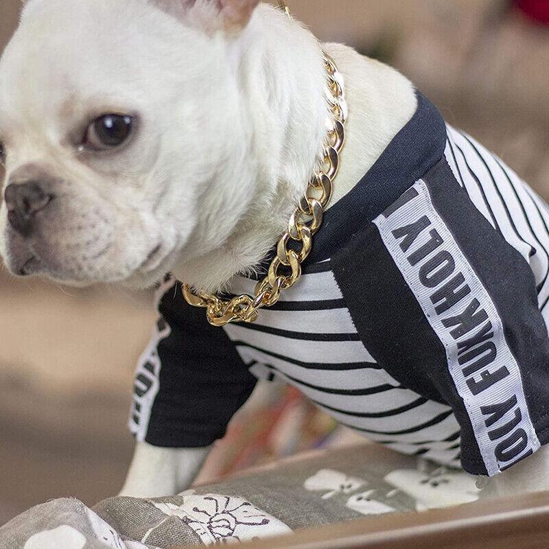 Dog Chain Collar Heavy Duty Choker Double Pet Slip Check Twist Link Chrome Chain Silver - 55CM