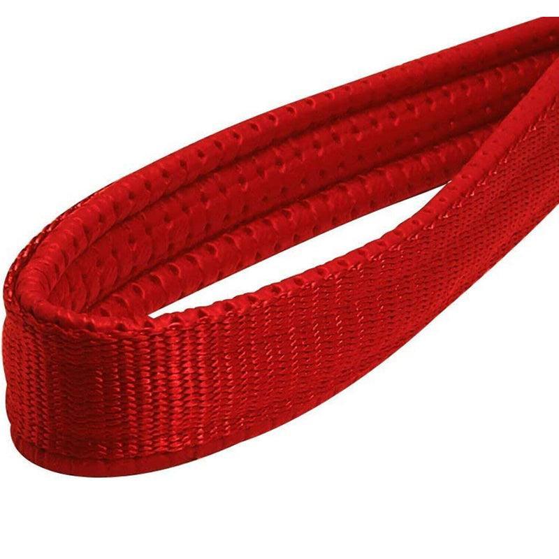 120Cm Pet Dog Puppy Padded Handle Metal Chain Dog Leash - Red