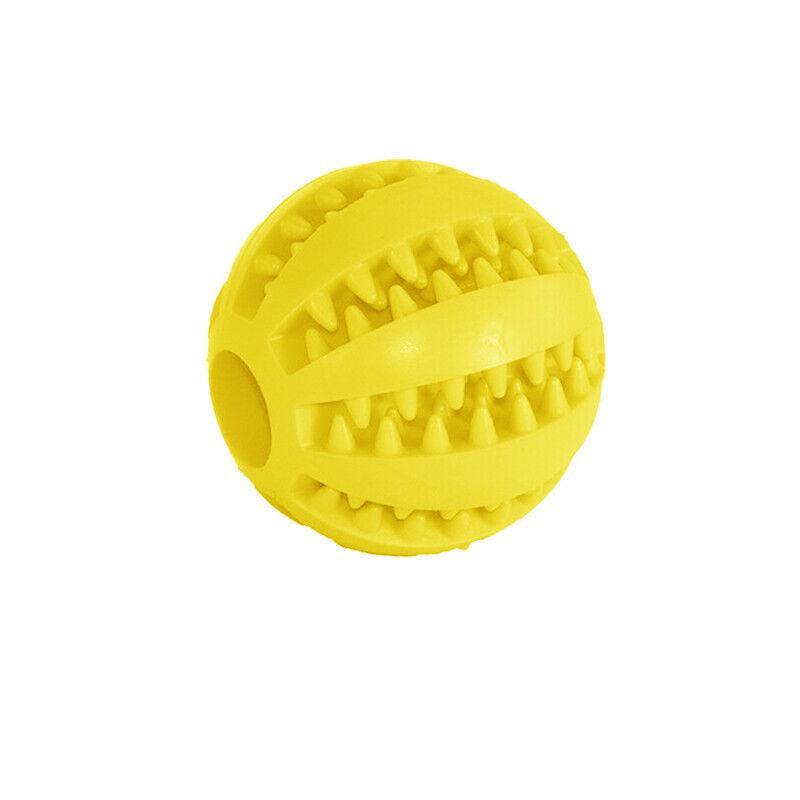 Dog Chew Toy Rubber Ball Treat Dispenser Dental Cleaning Training Play Ball - Dark Blue Rugby (11.5CM)