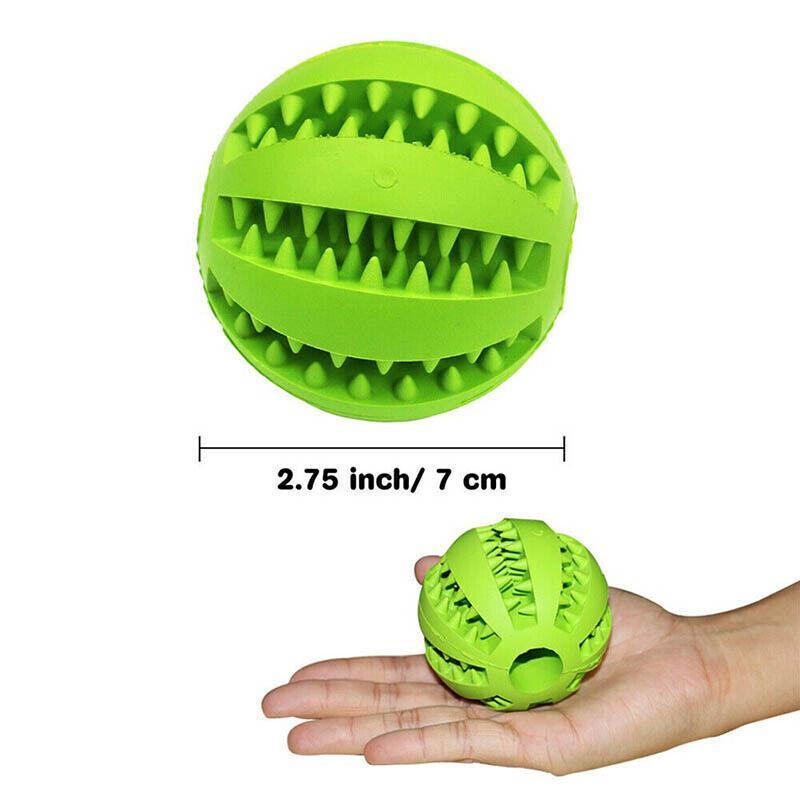 Dog Chew Toy Rubber Ball Treat Dispenser Dental Cleaning Training Play Ball - Red Rugby (11.5CM)
