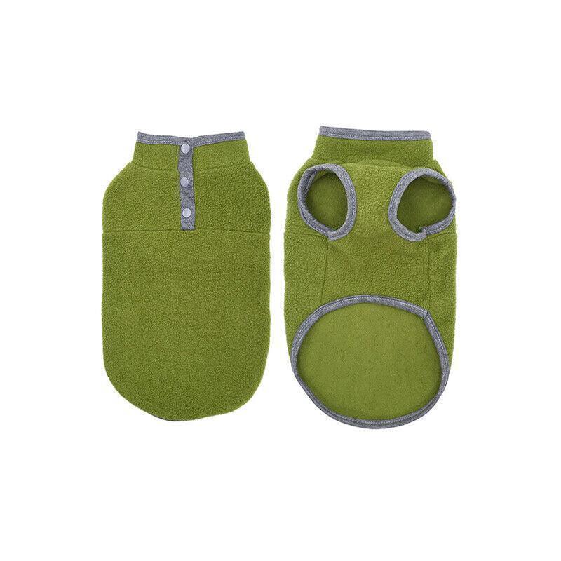 XS Pet Dog Puppy Winter Warm Fleece Jumper Vest Coat Jacket Apparel Clothes - Green