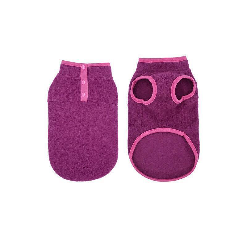 L Pet Dog Puppy Winter Warm Fleece Jumper Vest Coat Jacket Apparel Clothes Outdoor - Pink