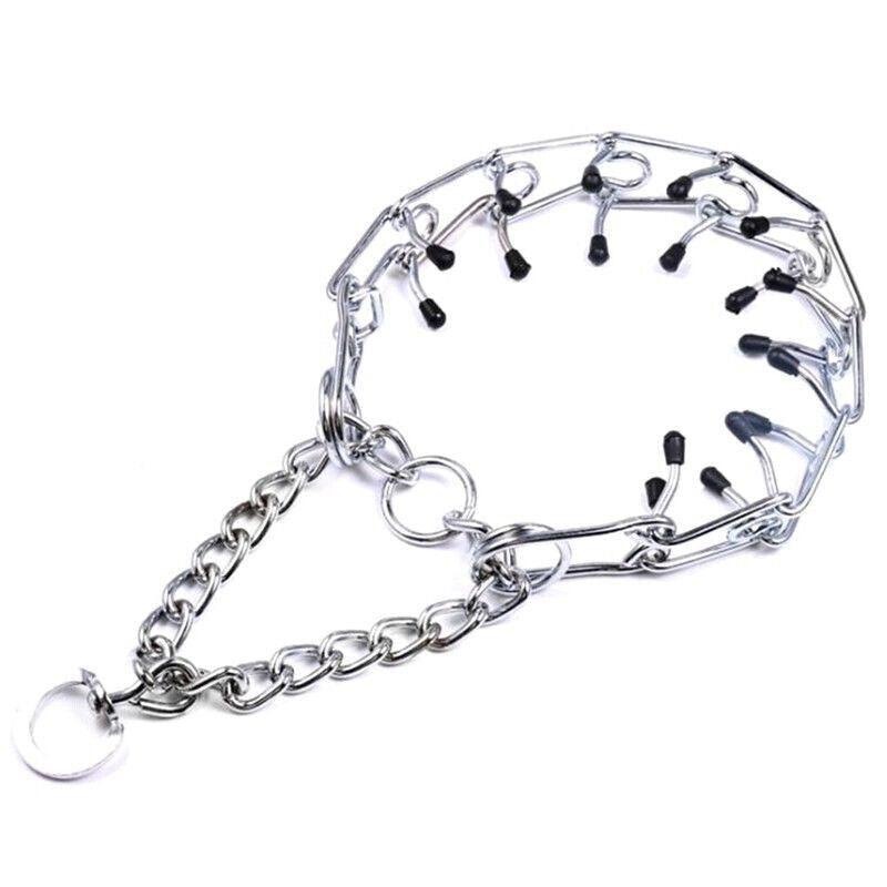 S-Xl Collar Choke Steel Metal Chain Dog Training Adjustable Necklace Sliver - L-3.5