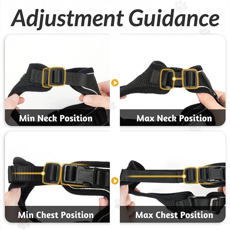 Adjustable Pet Harness and Leash Set for Cat Dog Escape Proof Reflective Vest - XS