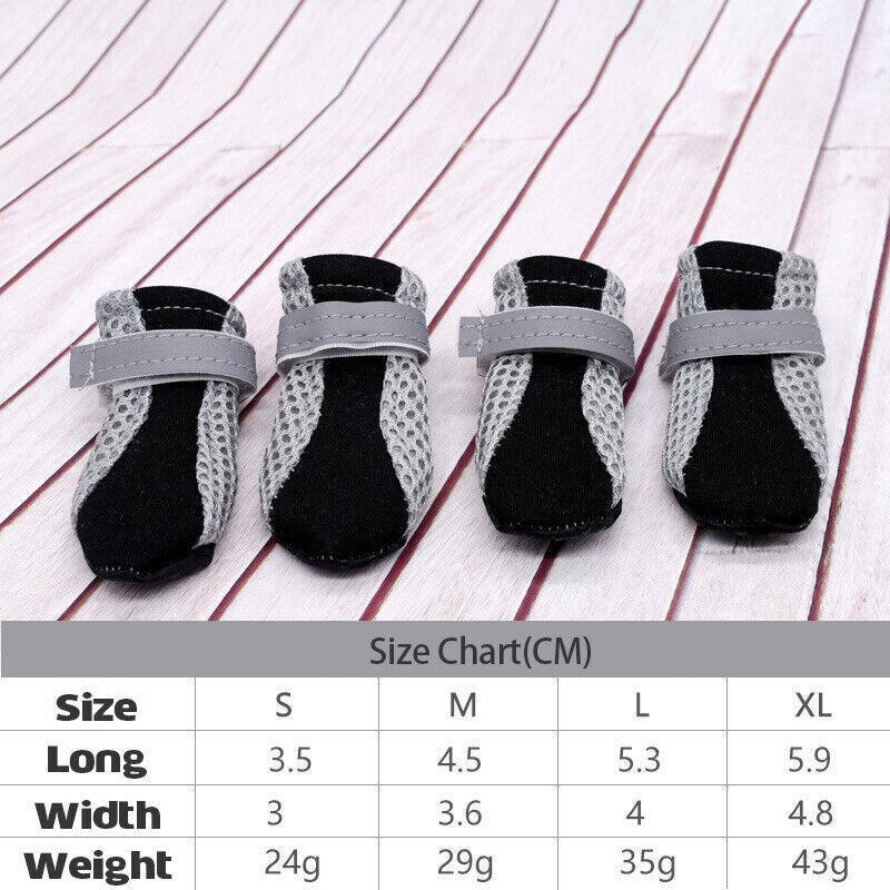 4Pcs XL Size Anti Slip Waterproof Protective Dog Shoes Rain Boots Pet Socks Booties - Black