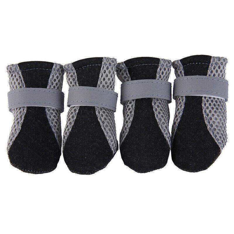 4Pcs XL Size Anti Slip Waterproof Protective Dog Shoes Rain Boots Pet Socks Booties - Black