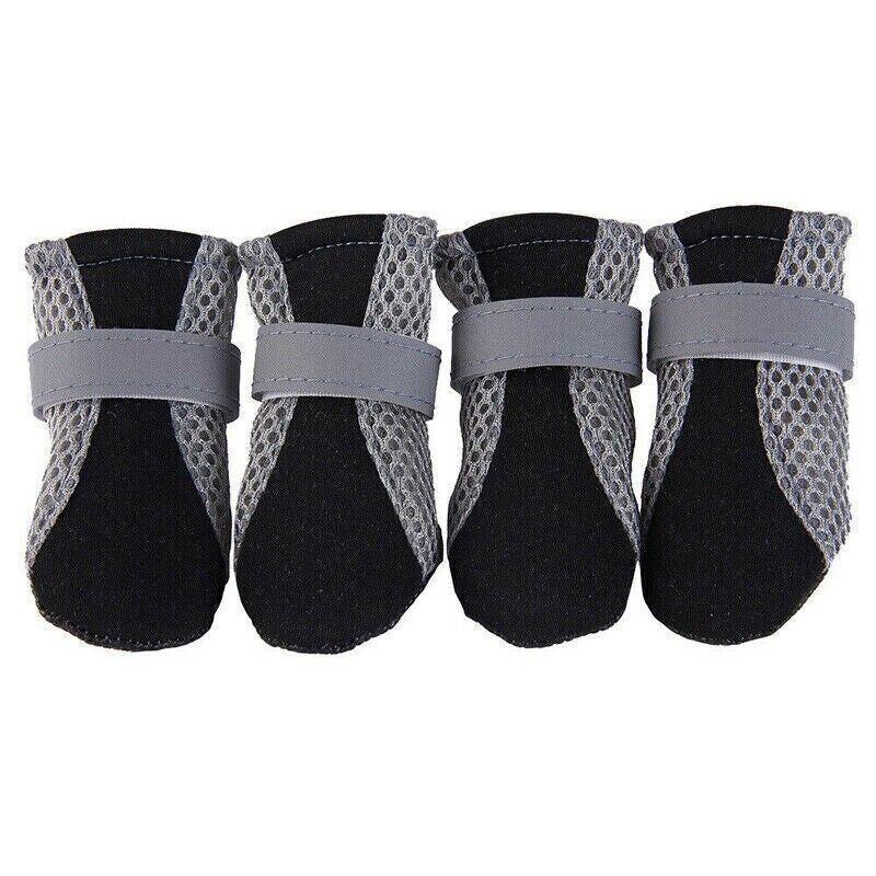 4PCS M Size Anti Slip Waterproof Protective Dog Shoes Rain Boots Pet Socks Booties - Black