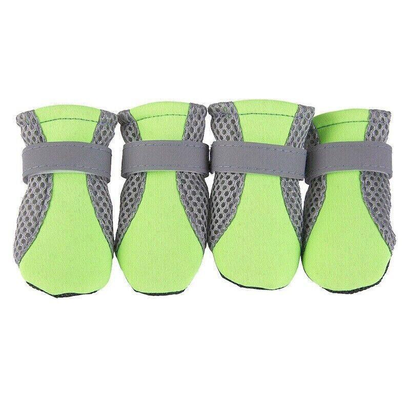 4PCS S Size Anti Slip Waterproof Protective Dog Shoes Rain Boots Pet Socks Booties - Green