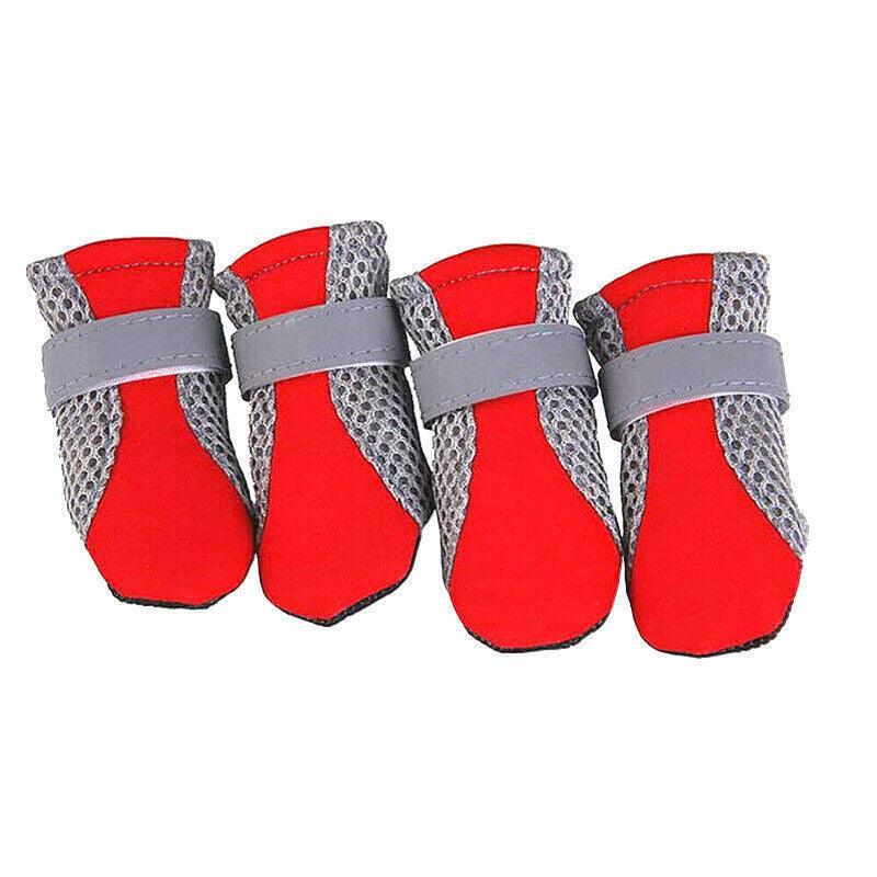 4Pcs XL Size Anti Slip Waterproof Protective Dog Shoes Rain Boots Pet Socks Booties - Red