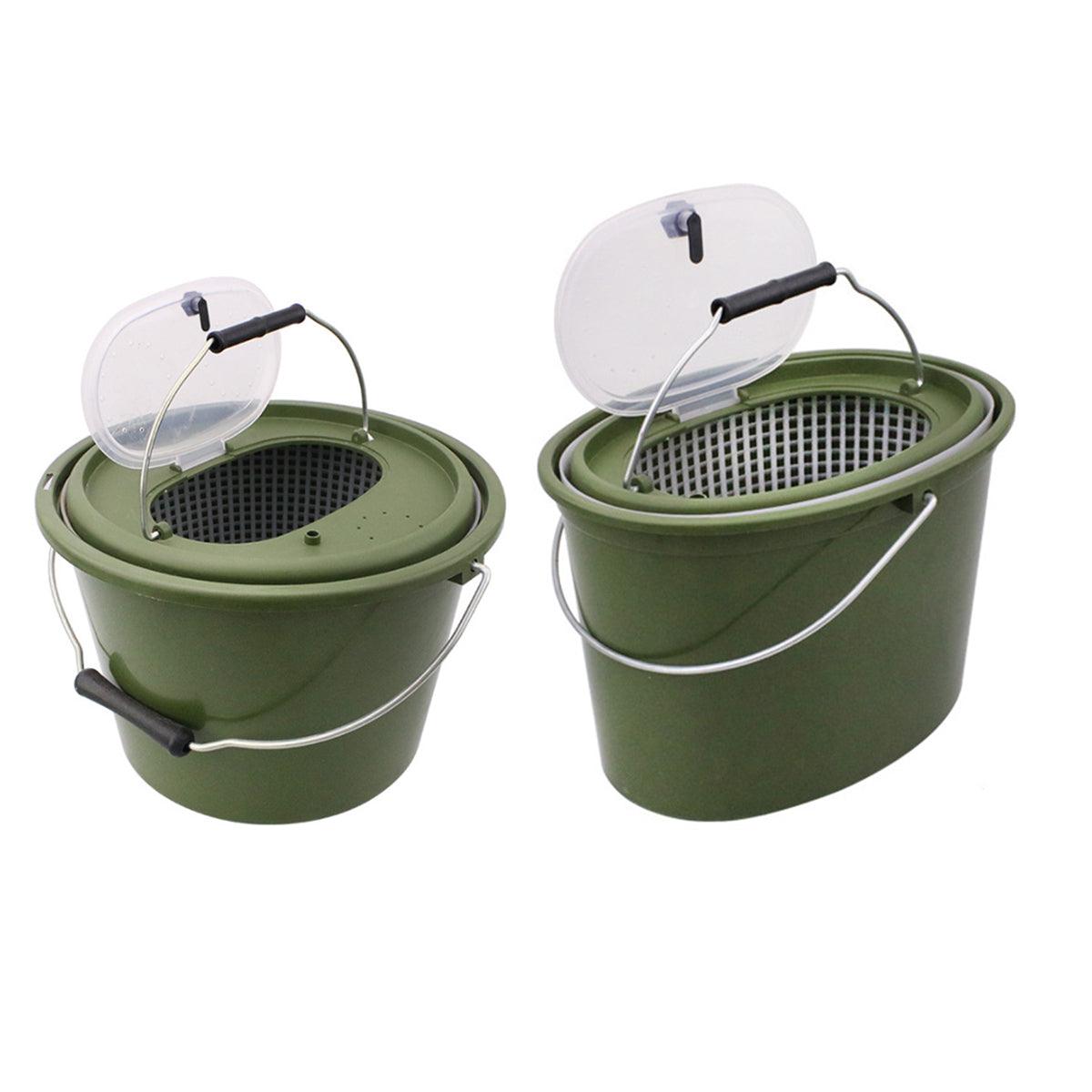Portable Double Live Fish Bucket Breathable Fish Storage Container for Fishing - M
