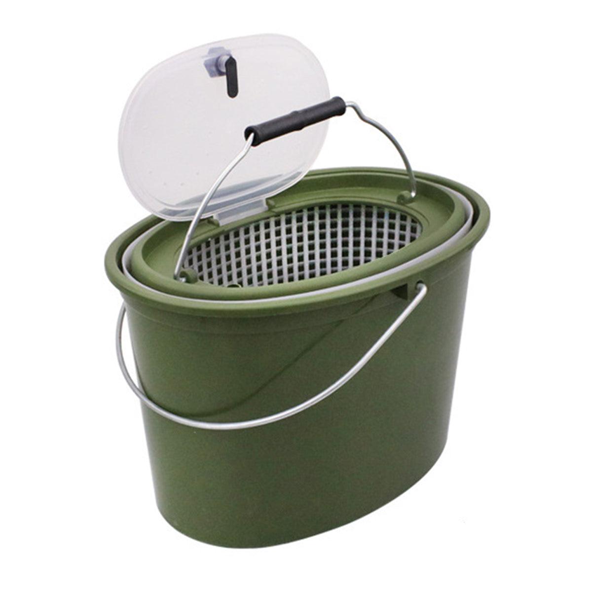 Portable Double Live Fish Bucket Breathable Fish Storage Container for Fishing - M