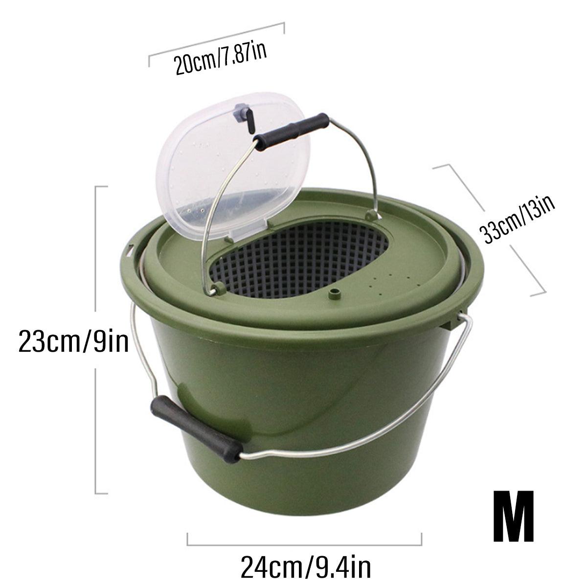 Portable Double Live Fish Bucket Breathable Fish Storage Container for Fishing - S