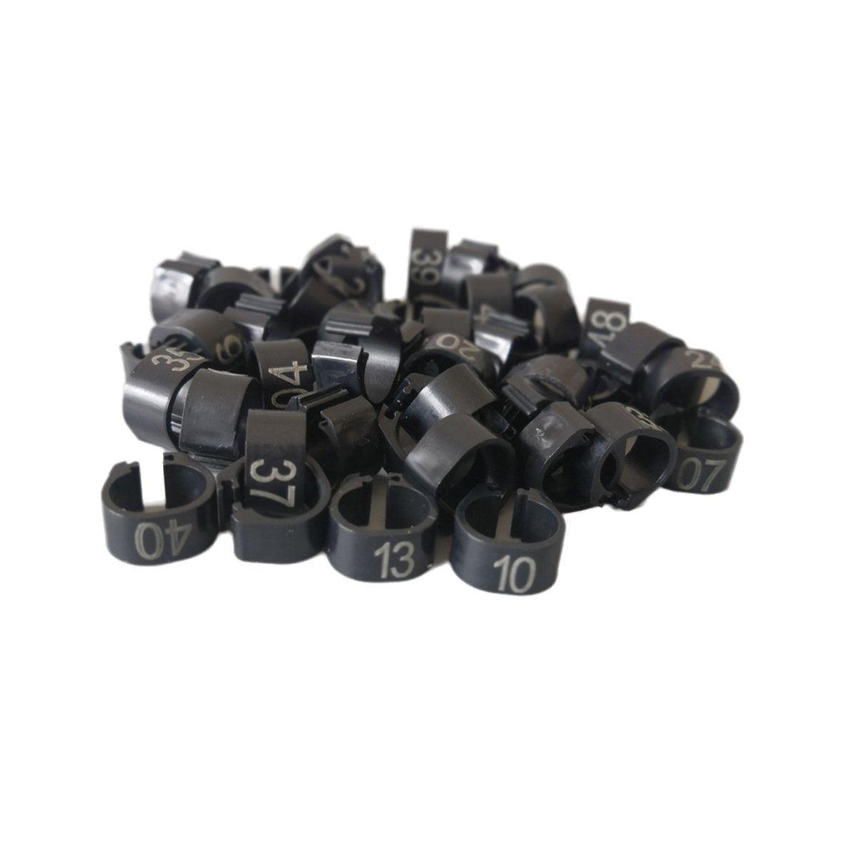 100X 001-100 Digital Numbered Bird Leg Band Rings Clip For Pigeon Parrot Poultry - Green