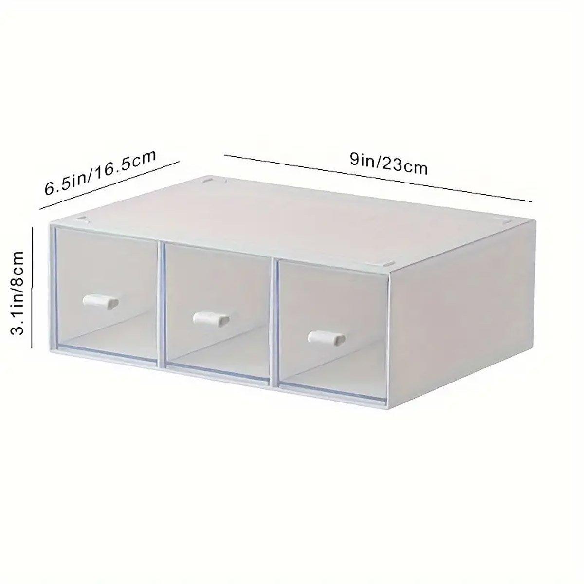 Storage Box 3Drawers DIY Desktop Plastic Transparent Coffee Sugar Jewelry Box